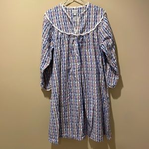 Lanz of Salzburg Flannel Floral Nightgown Size Large